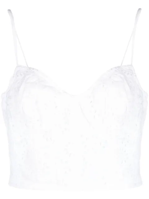 Polo Ralph Lauren broderie-anglaise linen crop top