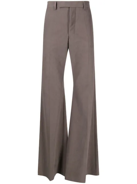 Rick Owens pressed-crease flared tailored trousers