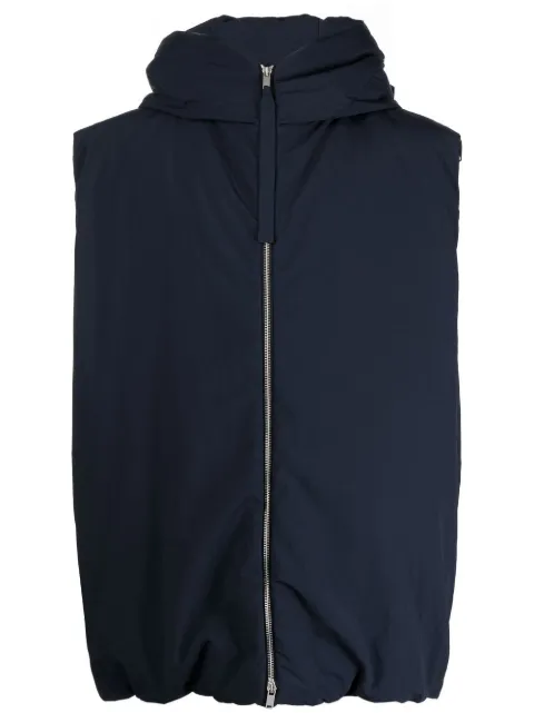 Jil Sander padded sleeveless hooded gilet 