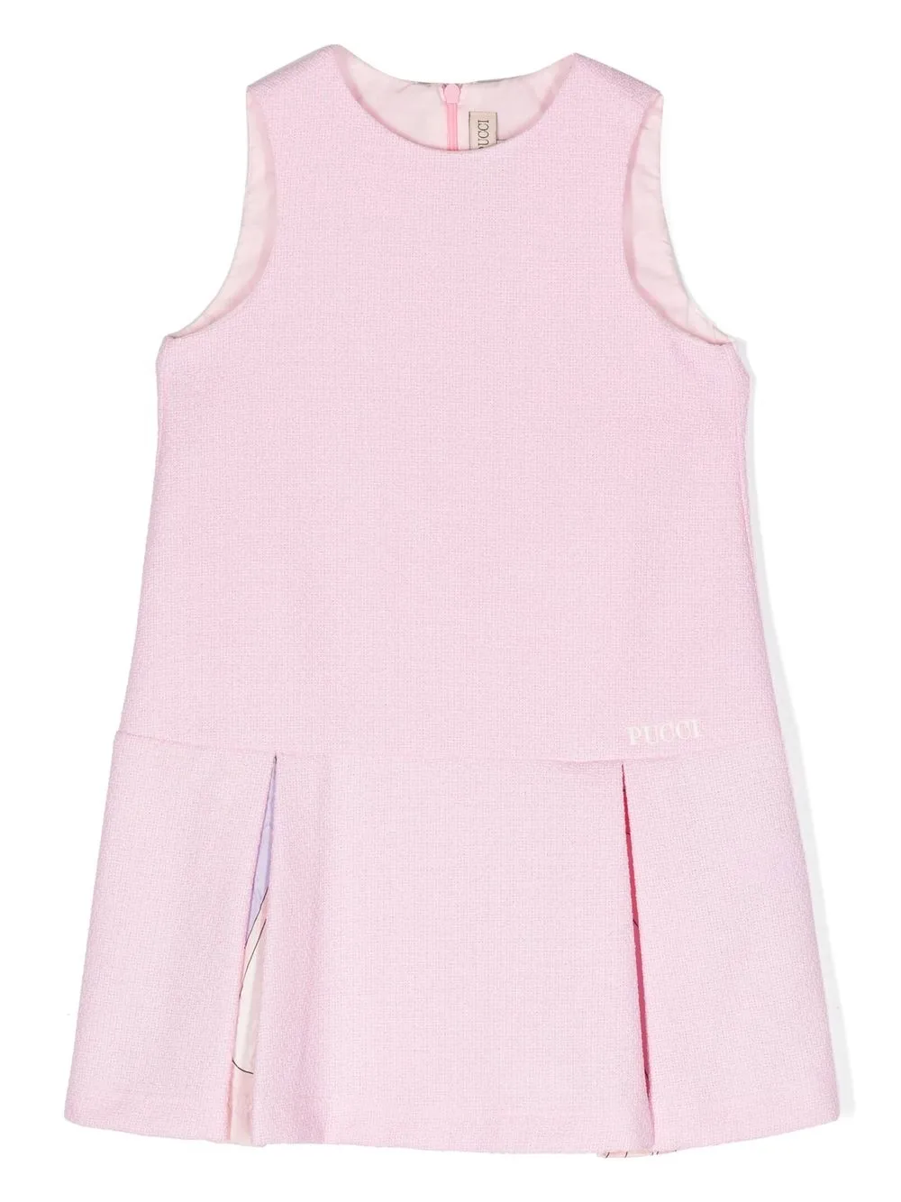 

PUCCI Junior vestido midi con diseño plisado sin mangas - Rosado