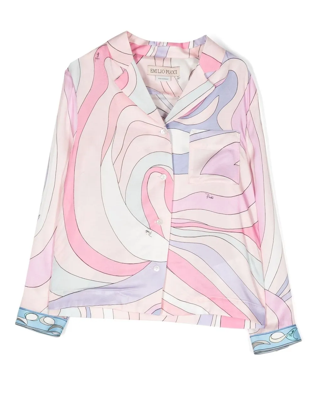 

PUCCI Junior camisa con botones y estampado - Rosado