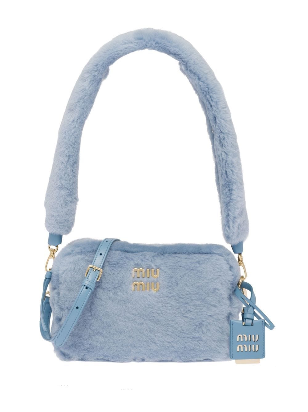 

Miu Miu sheepskin logo lettering shoulder bag - Blue