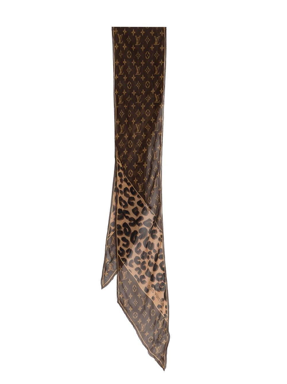 1990-2000s pre-owned Monogram leopard silk scarf
