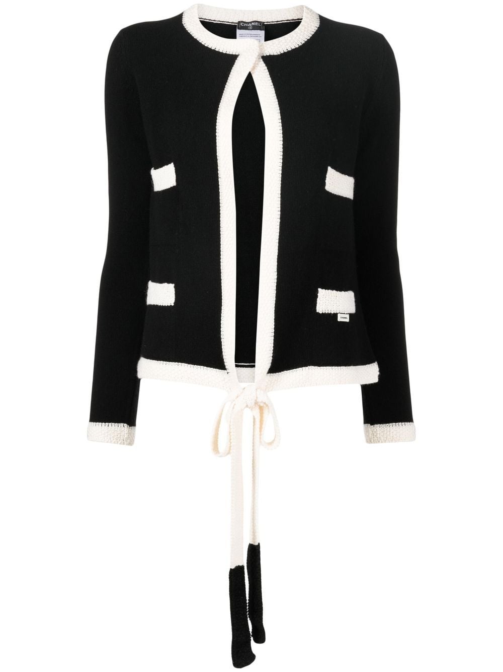 CHANEL Pre-Owned 2003 two-tone Cashmere Cardigan - Farfetch