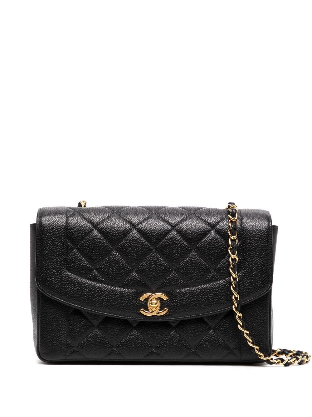 Pre-owned Chanel 1998 Medium Diana Shoulder Bag In Black