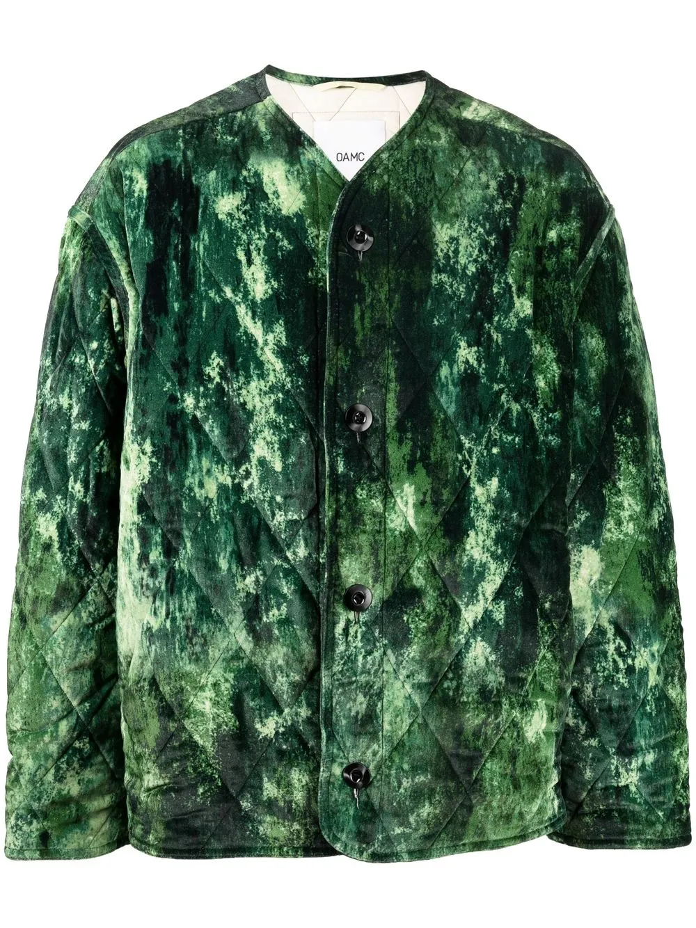 

OAMC logo-patch V-neck jacket - Green