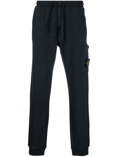 stone island logo patch track pants