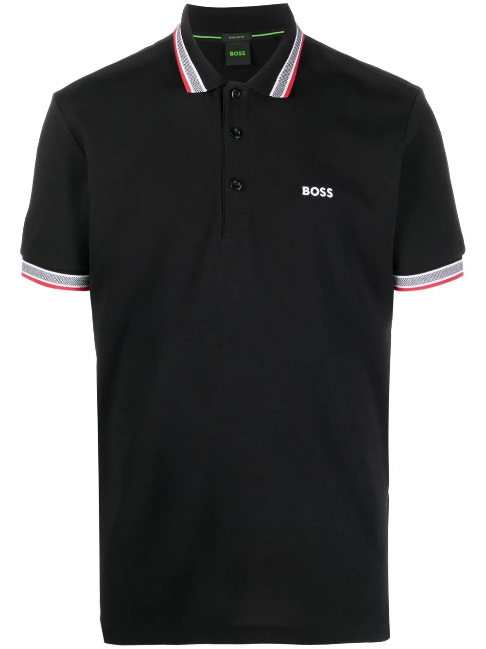 

BOSS logo-print short-sleeved polo shirt - Black