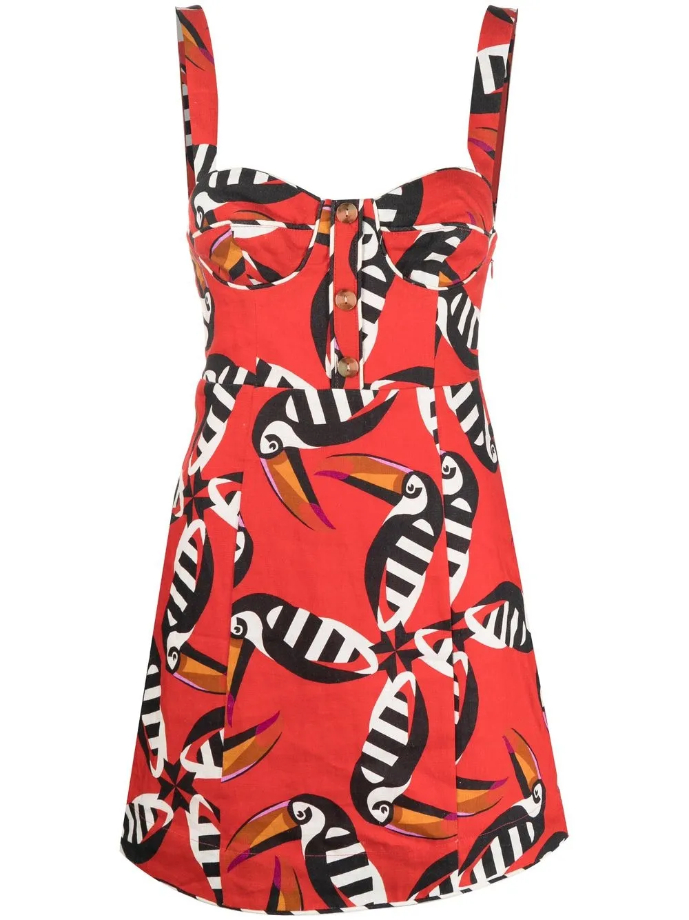 FARM RIO GRAPHIC-PRINT MINI DRESS