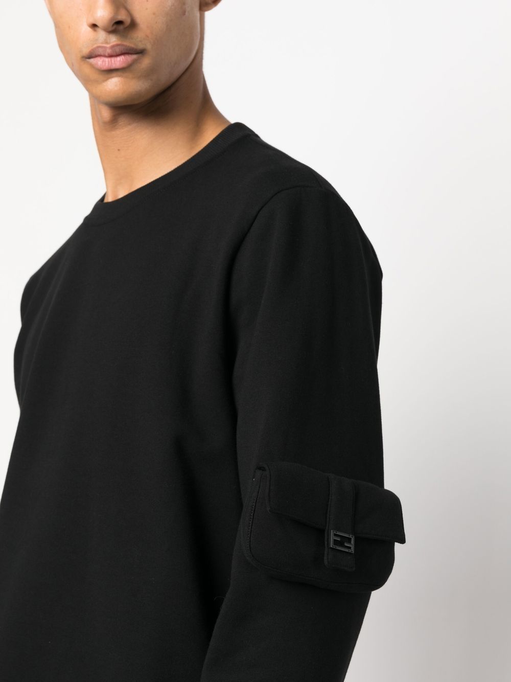Shop Fendi Long-sleeve Sweatshirt In Black