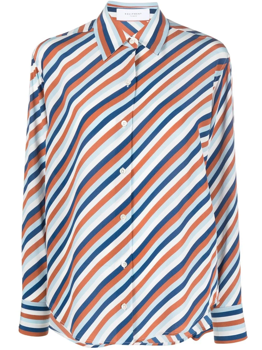 

Equipment stripe-print silk shirt - Blue