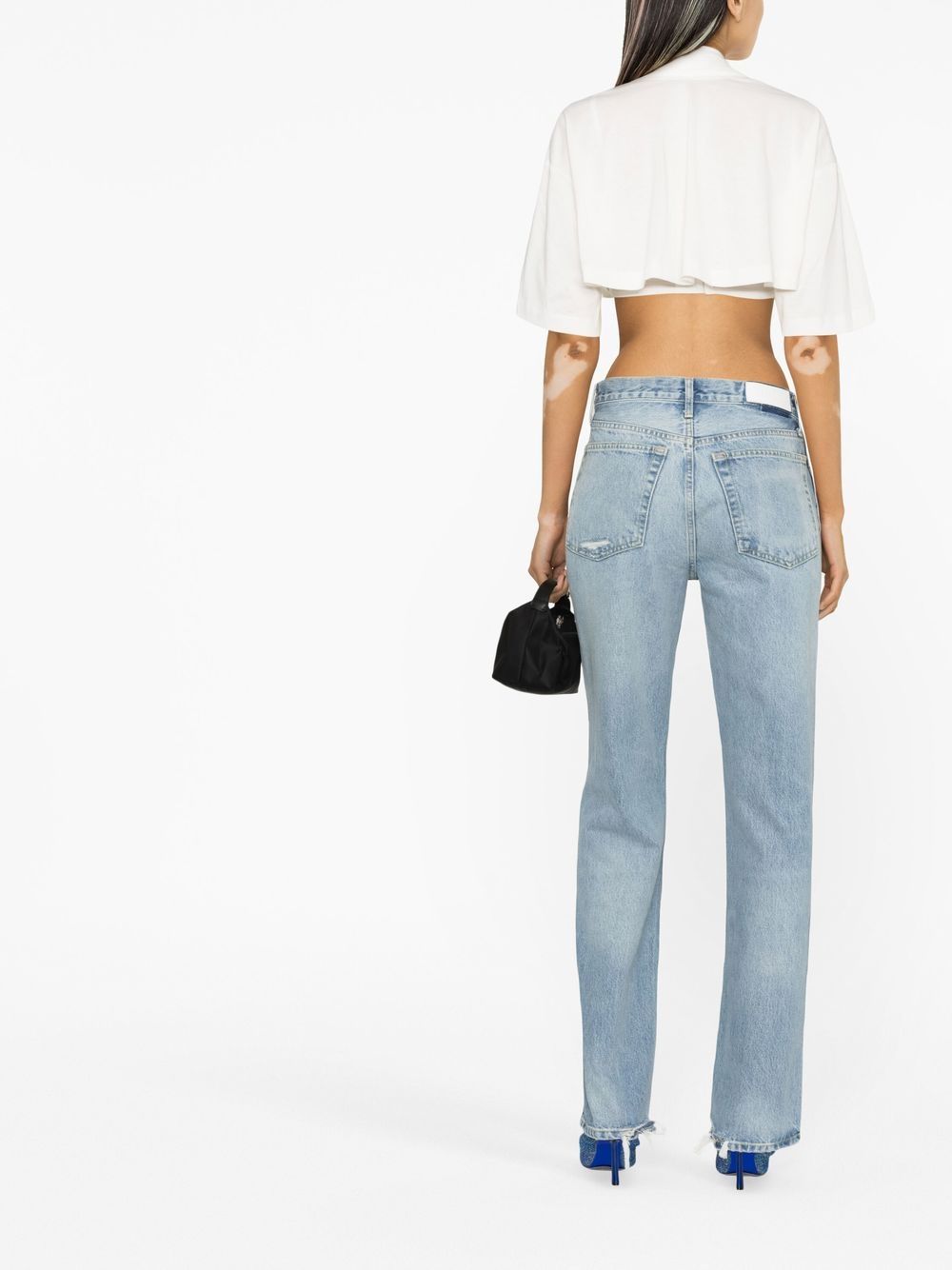 Shop Re/done Mid-rise Straight-leg Jeans In Blue