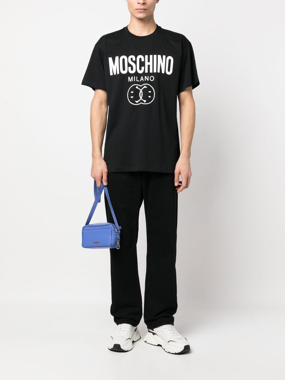 Moschino T-shirt met logoprint - Zwart