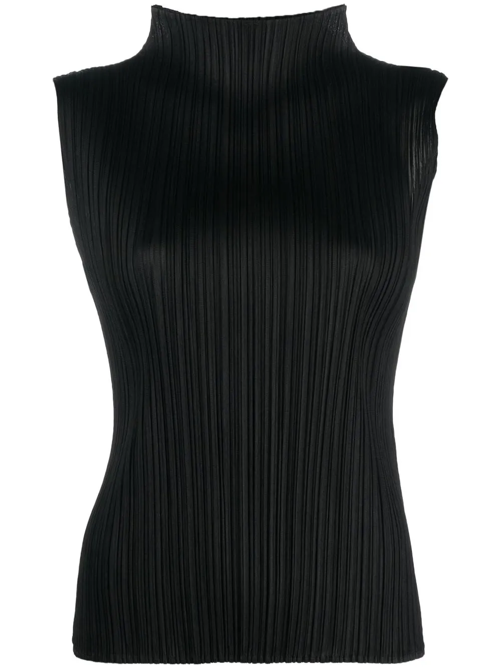 

Pleats Please Issey Miyake top sin mangas con cuello de tortuga - Negro