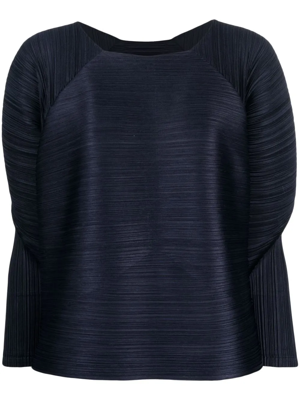 

Pleats Please Issey Miyake pleated puff-sleeve blouse - Blue