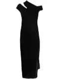 Helmut Lang asymmetric jersey midi-dress - Black