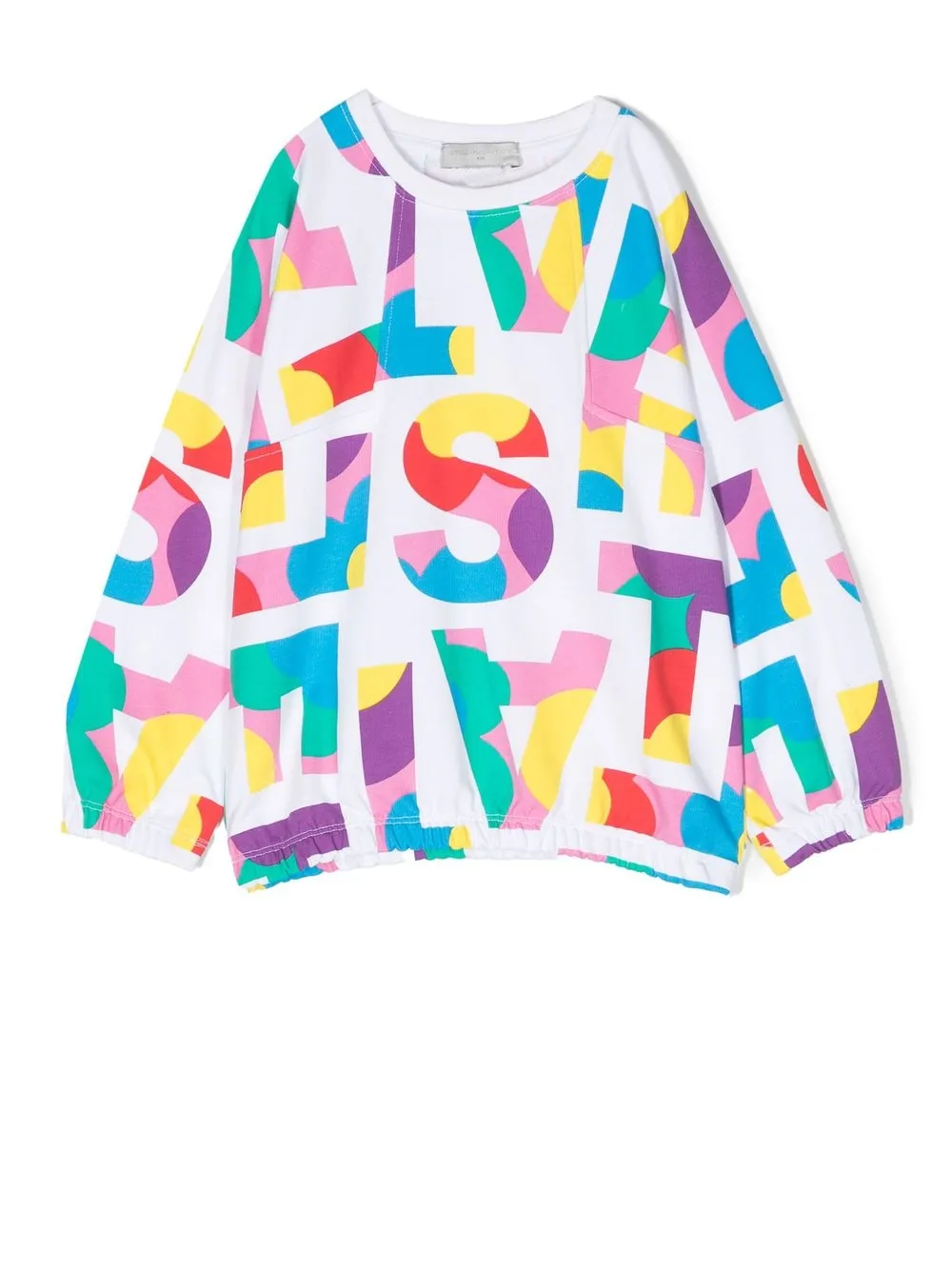 

Stella McCartney Kids playera manga larga con logo estampado - Blanco