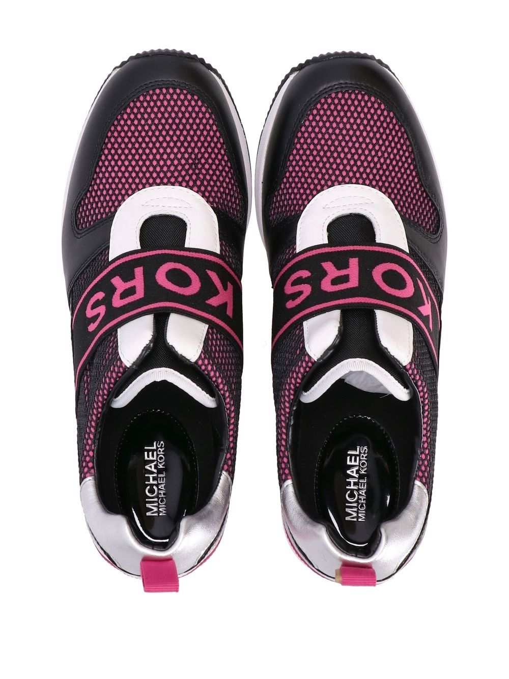 Shop Michael Michael Kors Logo-strap Wedge-heel Sneakers In Pink