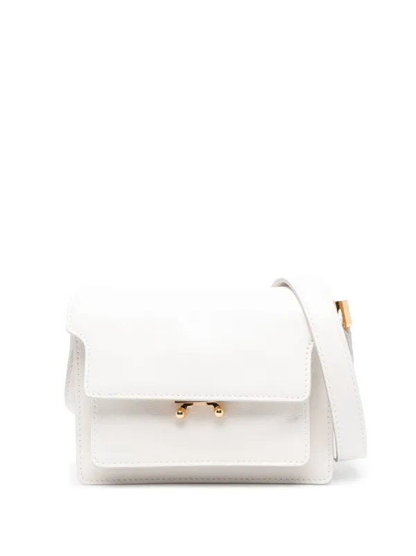 Marni Trunk Leather Crossbody Bag White FARFETCH AO