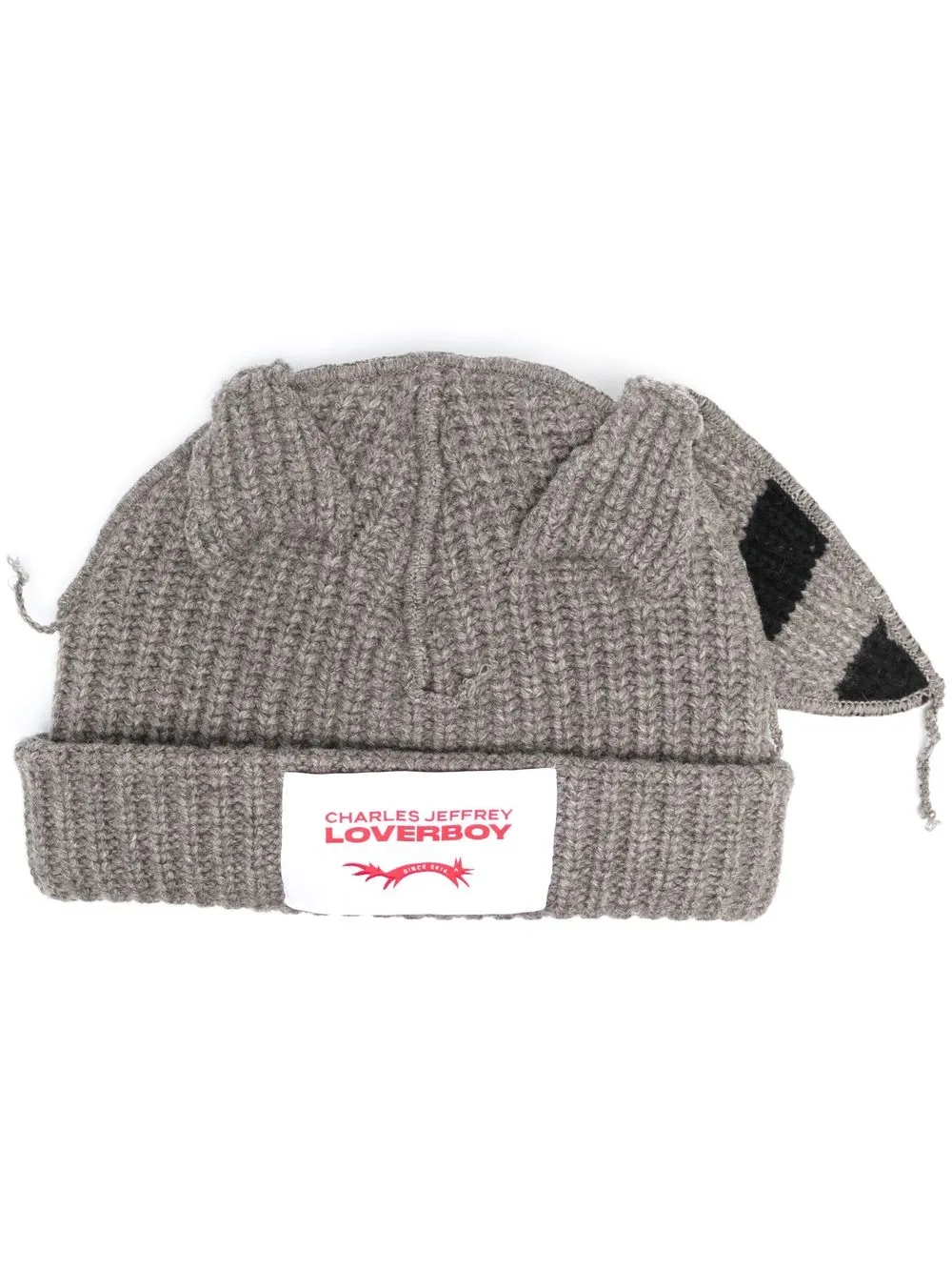 

Charles Jeffrey Loverboy logo-patch ribbed-knit beanie - Grey