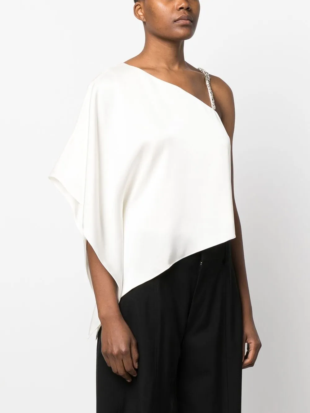 Shop Alice And Olivia One-shoulder Top In White