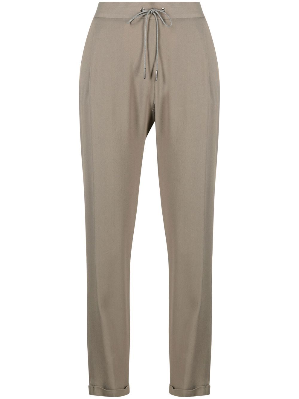 

Fabiana Filippi brushed-effect cropped trousers - Brown