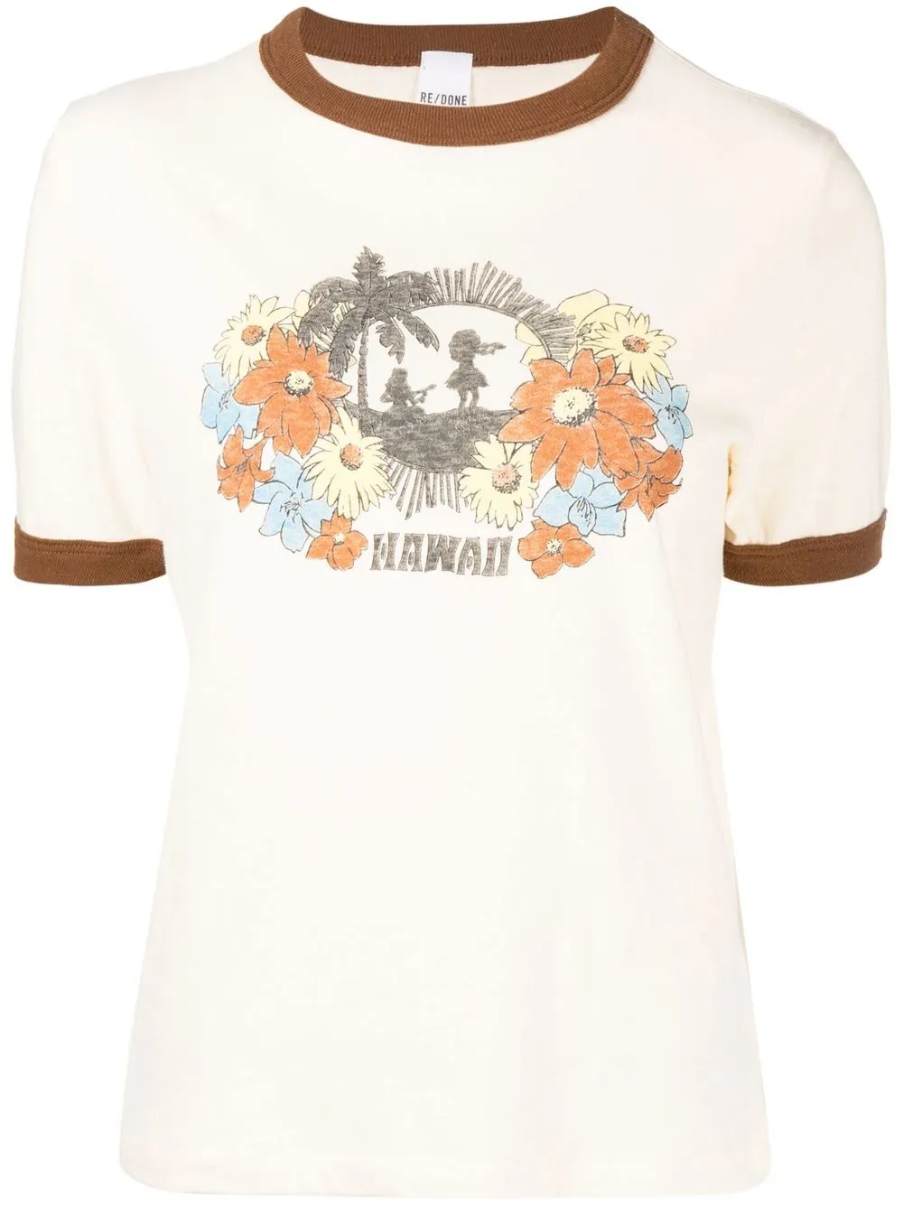 

RE/DONE Hawwaii print crew-neck T-shirt - Neutrals