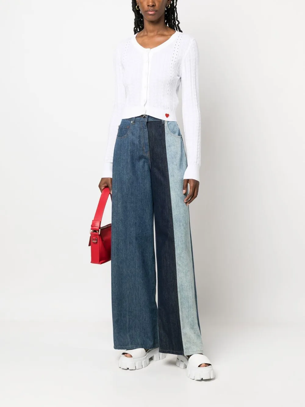 Love Moschino Jeans met wijde pijpen - Blauw