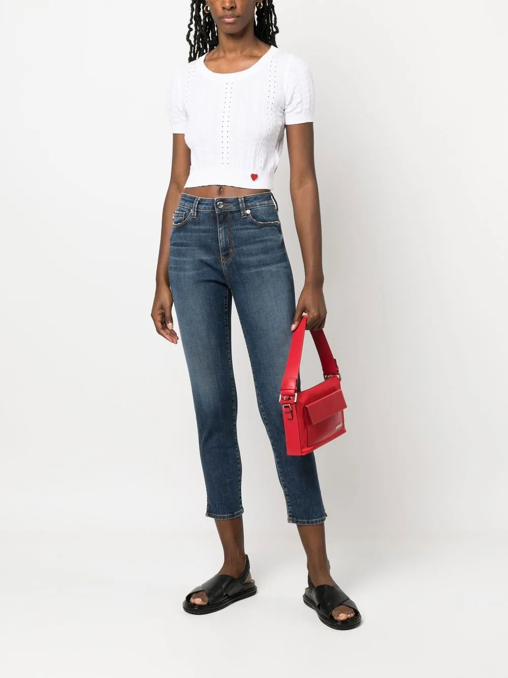 Love Moschino Jeans met logopatch - Blauw