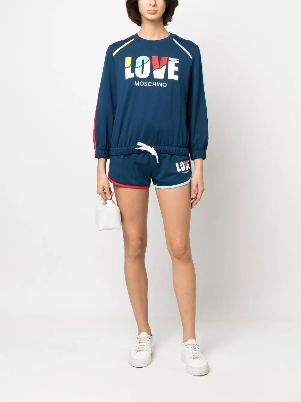 Love Moschino Sweater met logoprint - Blauw