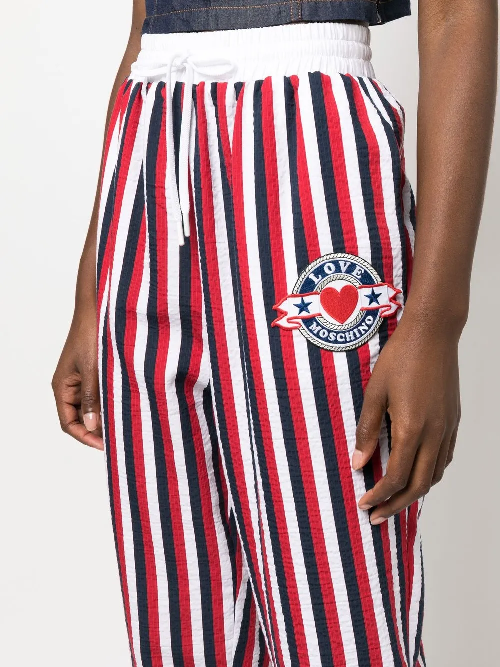 Affordable Love Moschino striped drawstring trousers Women