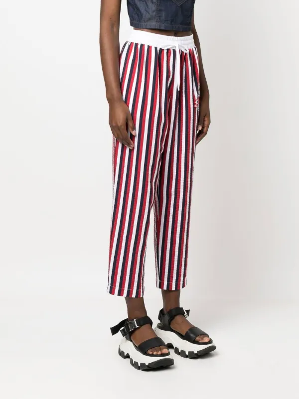 Love Moschino Striped Drawstring Trousers White FARFETCH AO