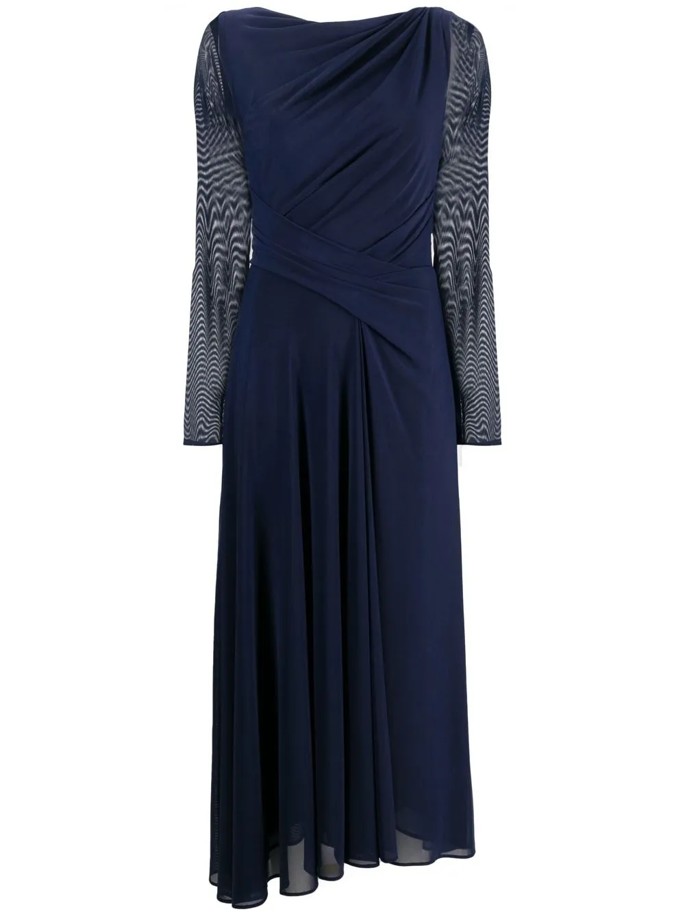 

Talbot Runhof asymmetric draped midi dress - Blue