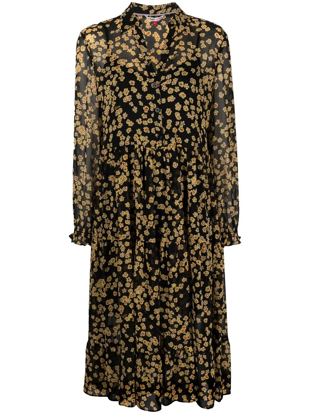 

Tommy Hilfiger vestido midi con estampado floral - Negro