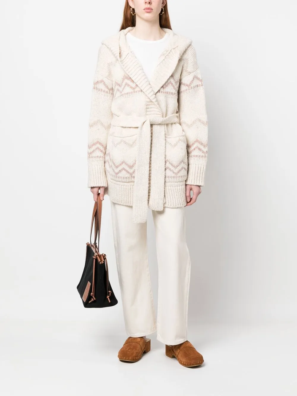 Ermanno Scervino Grofgebreid vest - Beige