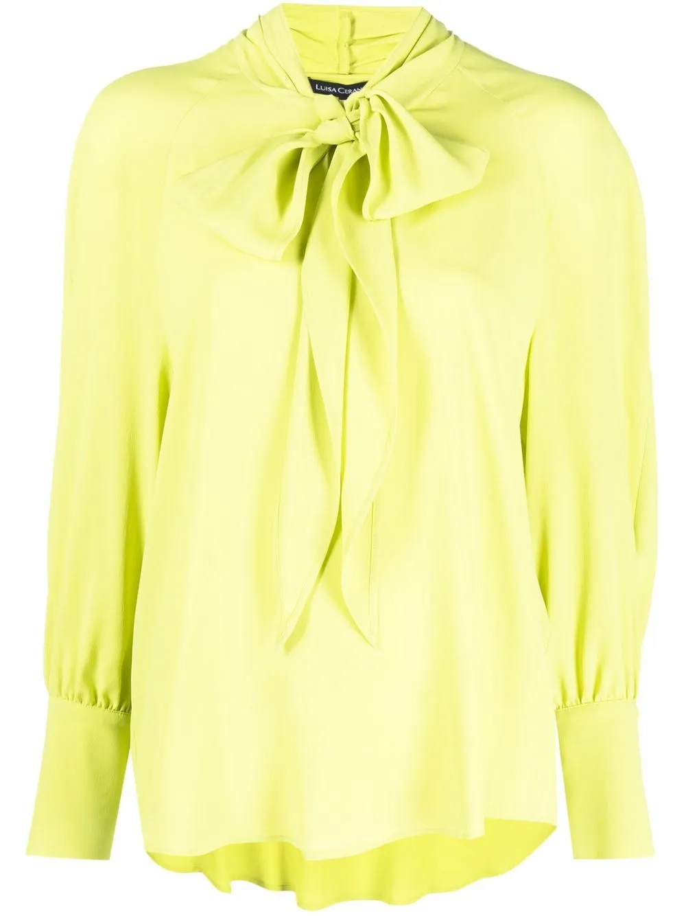 

Luisa Cerano pussy-bow long-sleeve blouse - Green