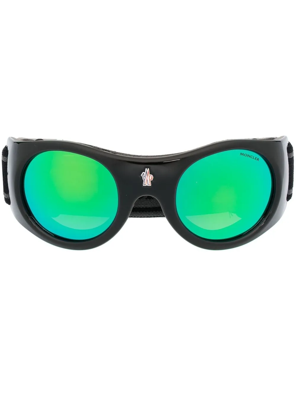 

Moncler Eyewear logo-print strap skii sunglasses - Black