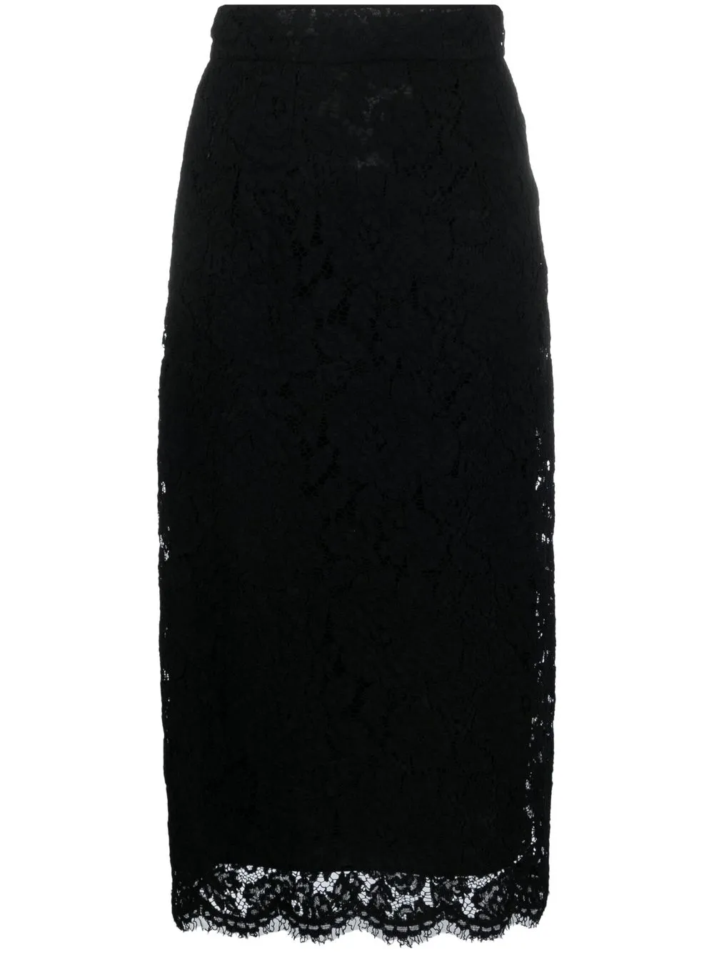 Dolce & Gabbana Lace Midi Skirt In Black