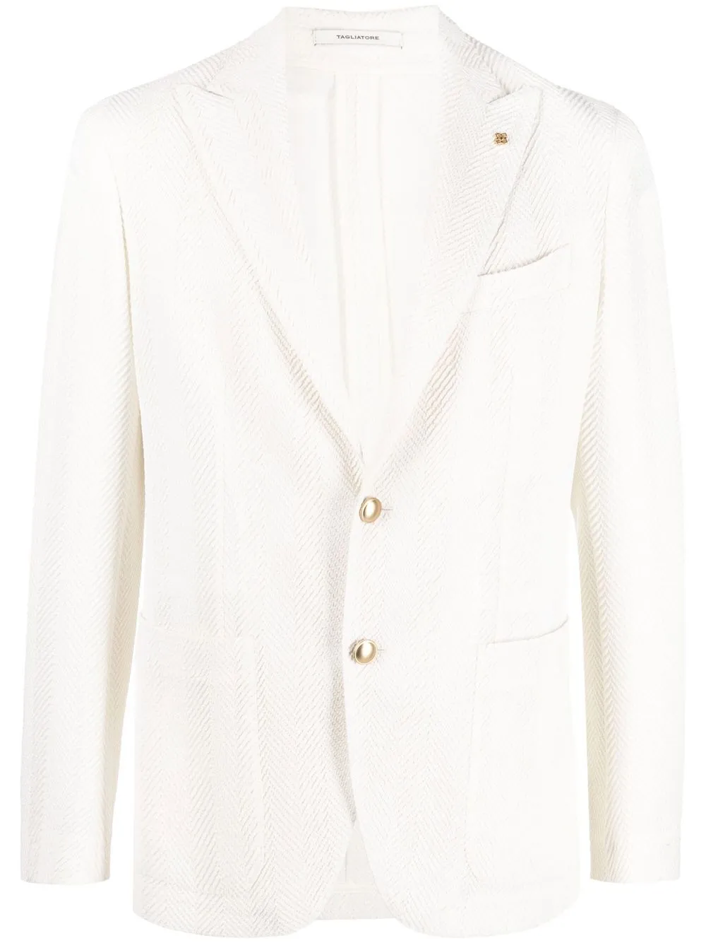 

Tagliatore herringbone-pattern single-breasted blazer - White