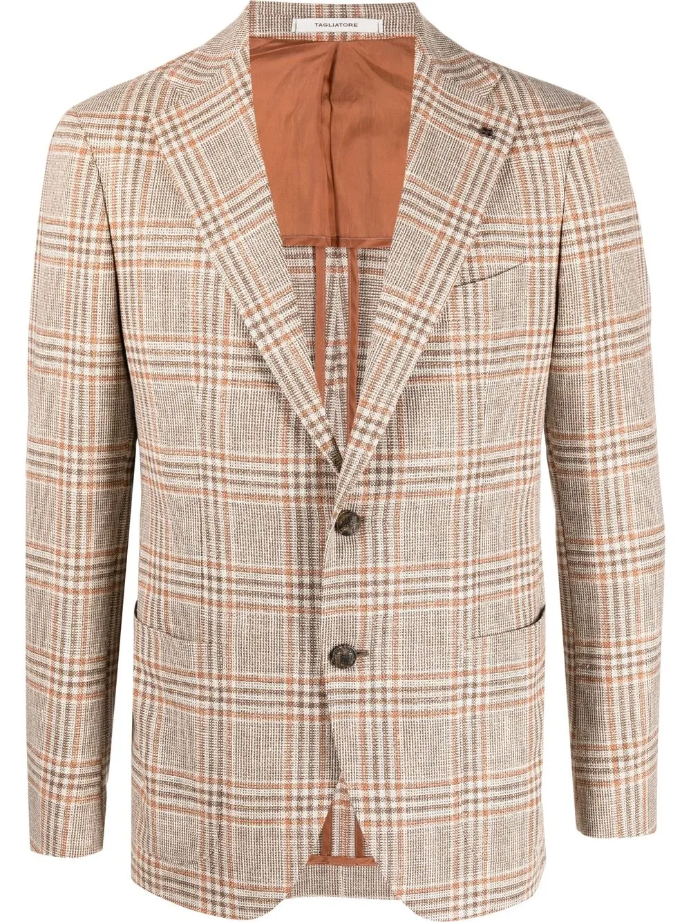 

Tagliatore blazer con botones y estampado de cuadros - Marrón