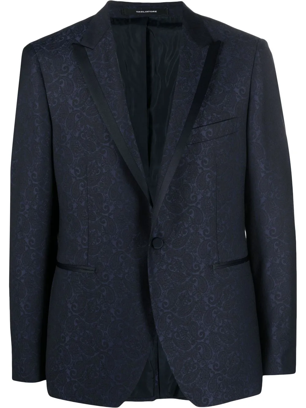 

Tagliatore blazer con botones y motivo de cachemira en jacquard - Azul