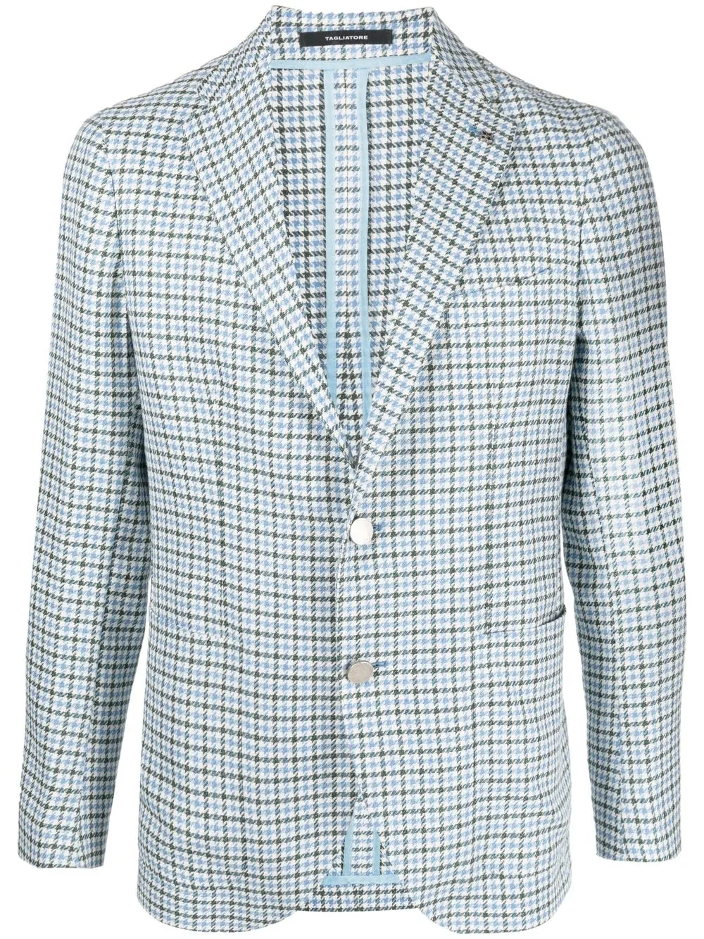 

Tagliatore plaid-check print blazer - Blue
