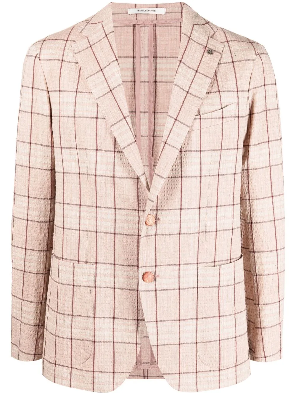 

Tagliatore plaid-check print blazer - Pink