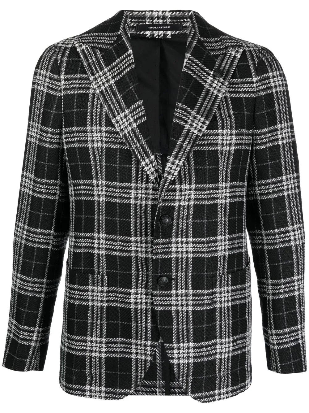 

Tagliatore blazer con botones y cuadros estampados - Negro