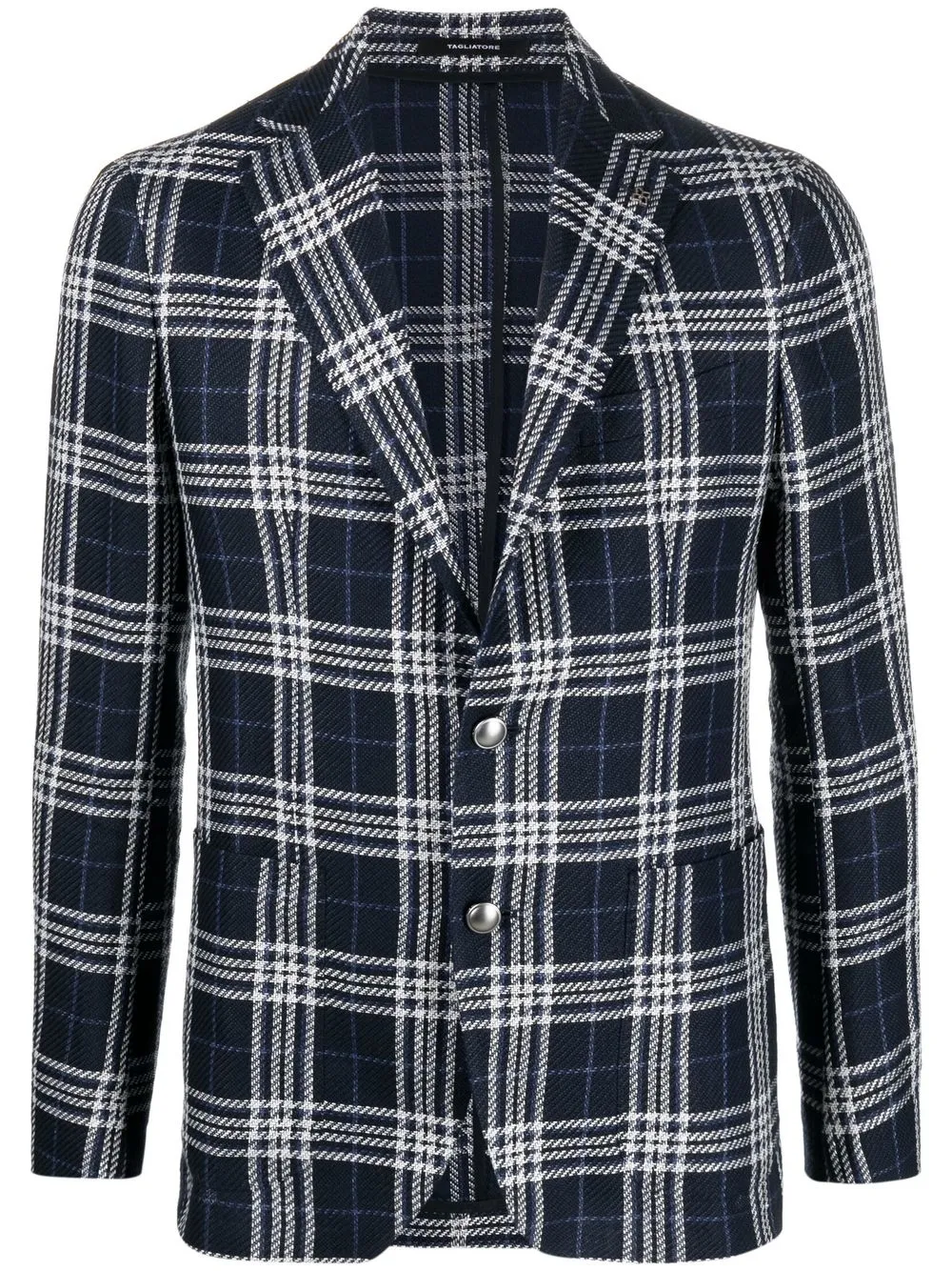 

Tagliatore plaid-check print blazer - Blue