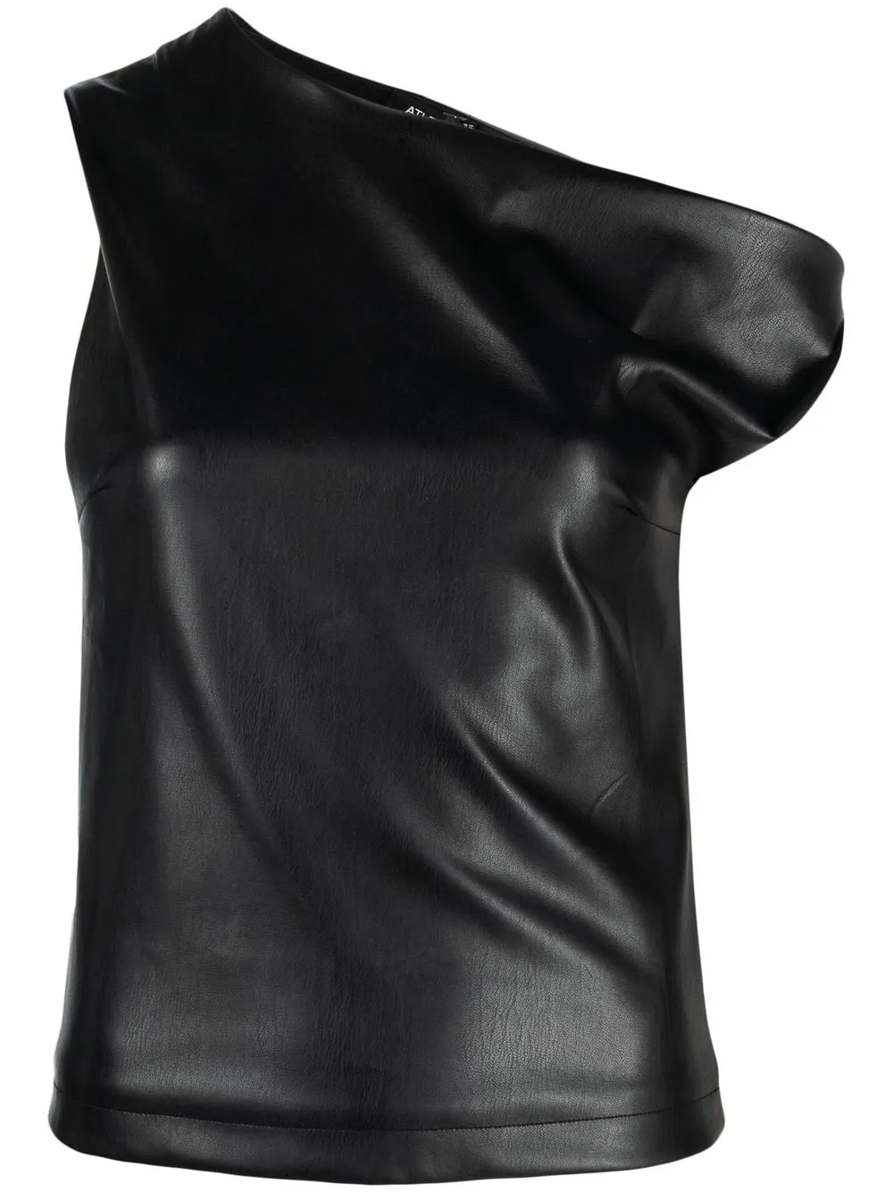 

Atlein faux-leather off-shoulder top - Black