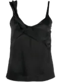 Atlein asymmetric twist satin cami - Black