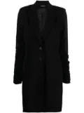 Atlein ruched-sleeve wool blazer dress - Black