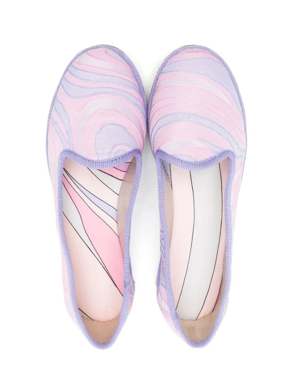 Shop Pucci Junior Patterned Slip-on Ballerinas In Pink