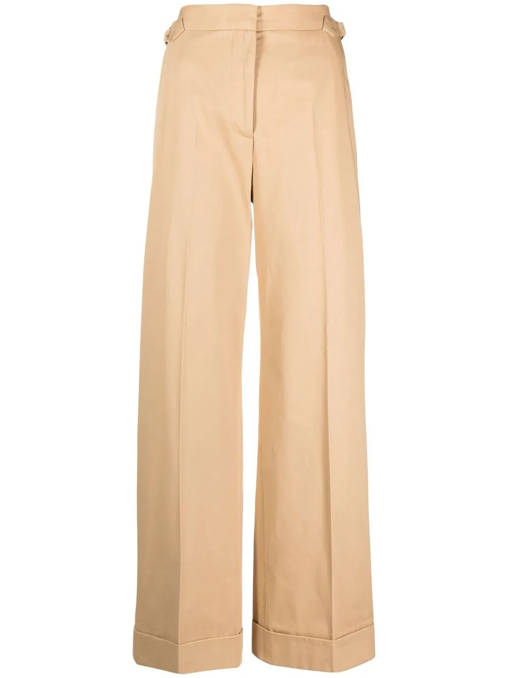 

See by Chloé cotton high waisted wide-leg trousers - Brown